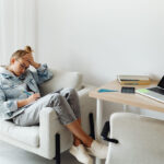 Teenage girl does homework